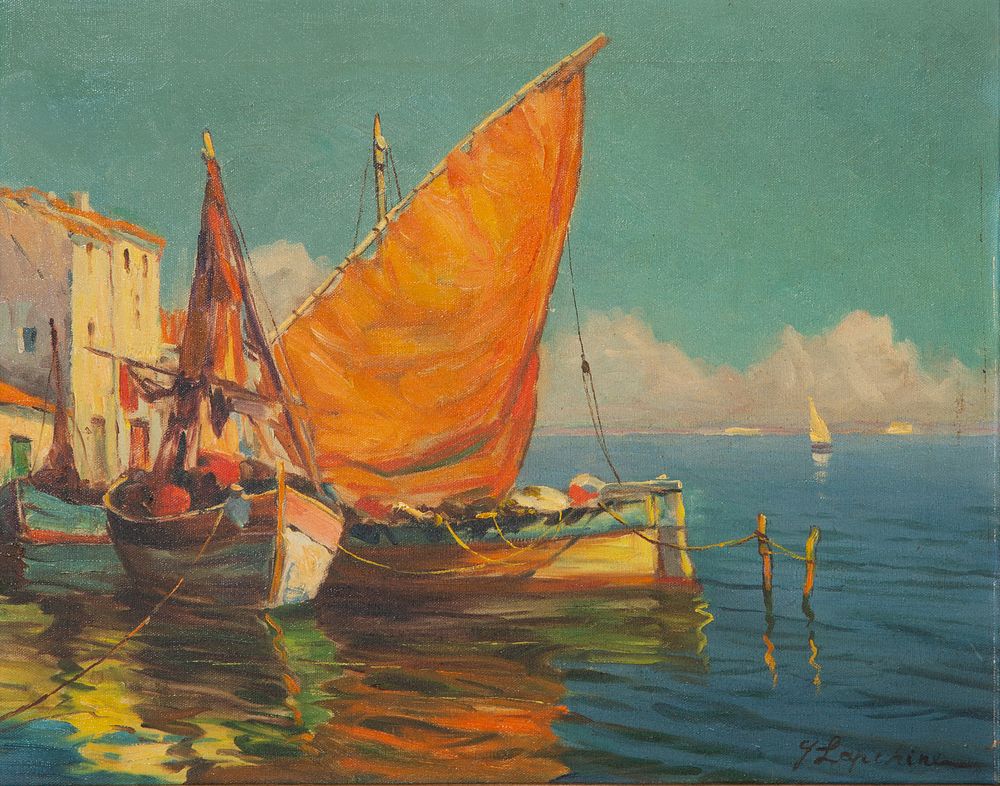 Appraisal: GEORGES LAPCHINE RUSSIAN - GEORGES LAPCHINE RUSSIAN - Boat in