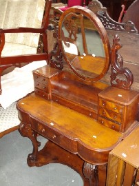 Appraisal: A th century Australian dressing table with ovoid mirror back