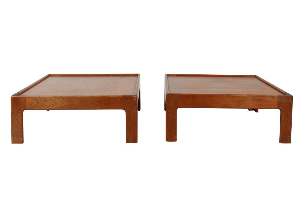 Appraisal: PAIR OF DANISH MODERN TEAK END TABLESunsigned inches square inches