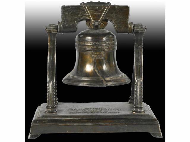 Appraisal: White Metal Liberty Bell Still Bank Description Made in the