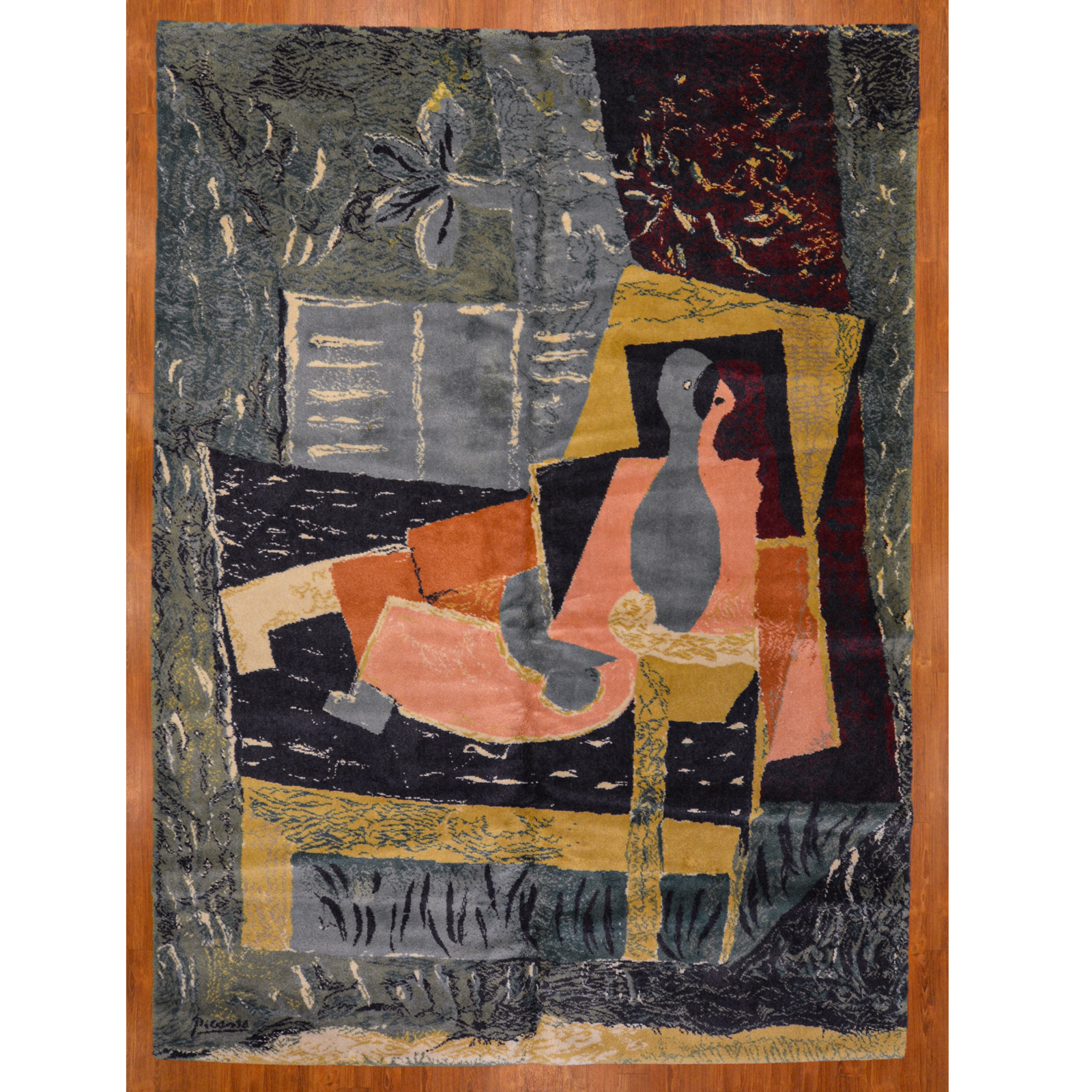 Appraisal: AFTER PABLO PICASSO SLEEPING WOMAN WITH BIRD RUG Last Quarter