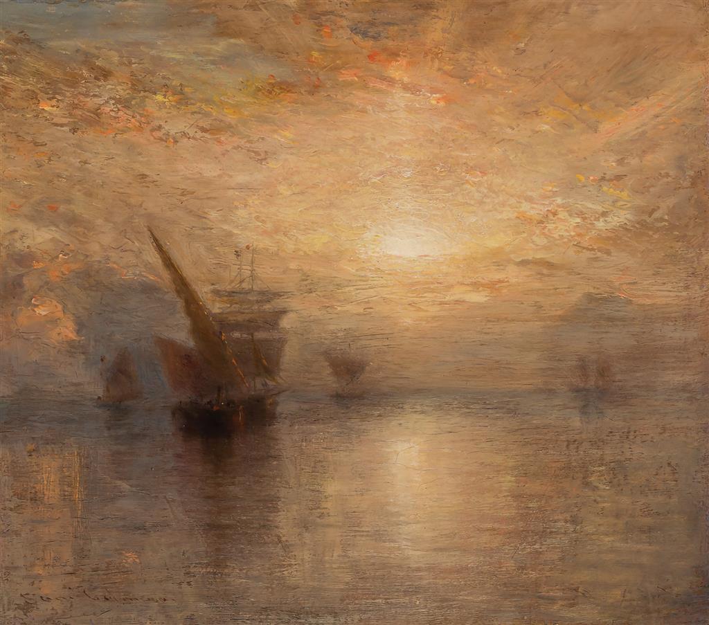 Appraisal: SAMUEL COLMAN American - Sunrise on the Adriatic oil on