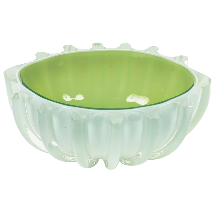 Appraisal: Seguso bowl attribution s white green and clear encased glass