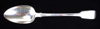 Appraisal: English silver stuffing spoon Hallmarked with lion passant standard London