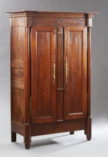 Appraisal: French Directoire Carved Oak Armoire th c the breakfront crown