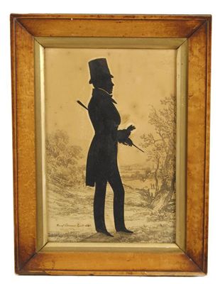 Appraisal: Augustin Edouart - A silhouette of a gentleman in a