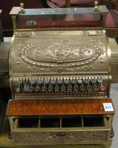 Appraisal: NCR CASH REGISTER model serial c with Dolphin pattern bronze