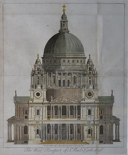 Appraisal: AN ARCHITECTURAL PRINT The West Prospect of St Paul's Cathedral