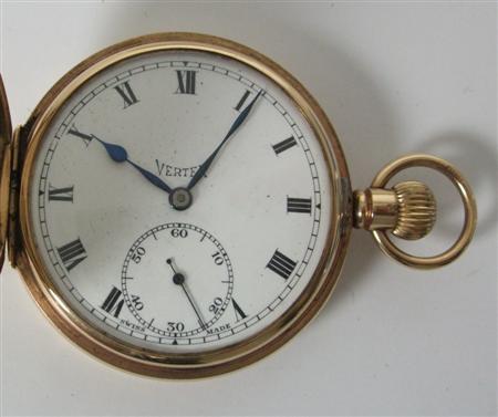 Appraisal: A ct gold cased pocket watch the circular dial inscribed