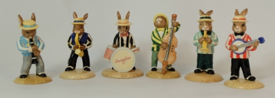 Appraisal: Royal Doulton Bunnkins Jaz Band collection comprising Drummer DB Banjo