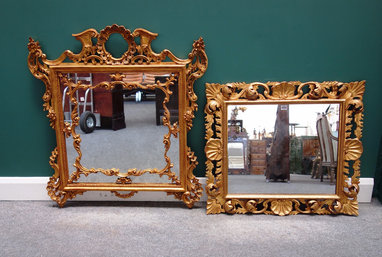 Appraisal: An early th century gilt framed Florentine rectangular wall mirror