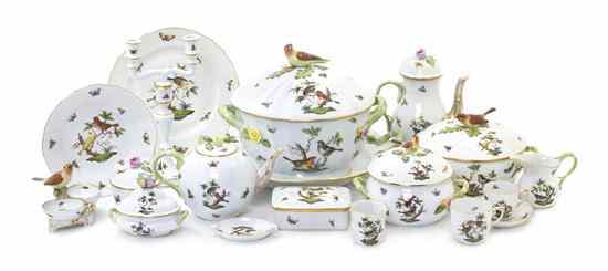 Appraisal: A Herend Porcelain Partial Dinner Service in the Rothschild Bird