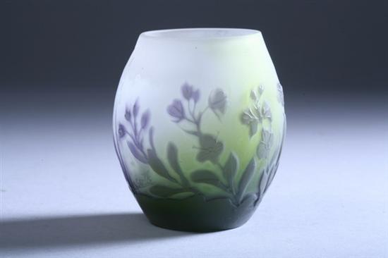 Appraisal: SMALL GALL CAMEO GLASS VASE Circa Gall signed in cameo