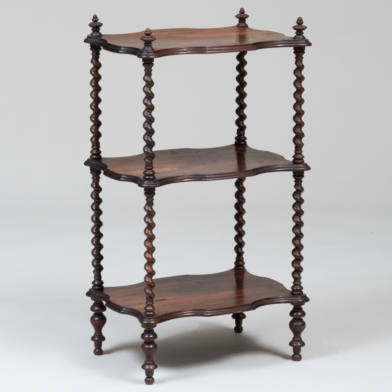 Appraisal: Rococo Revival Rosewood Three-Tier Stand x x in Condition Scattered