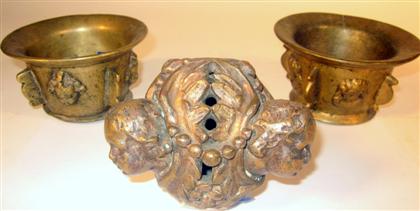 Appraisal: Pair of Continental brass mortars th century or earlier