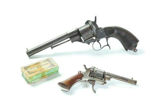 Appraisal: TWO PIN FIRE REVOLVERS One large caliber marked One smaller