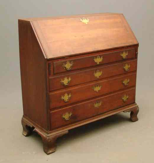 Appraisal: th c Chippendale slant lid desk having drawers and bracket