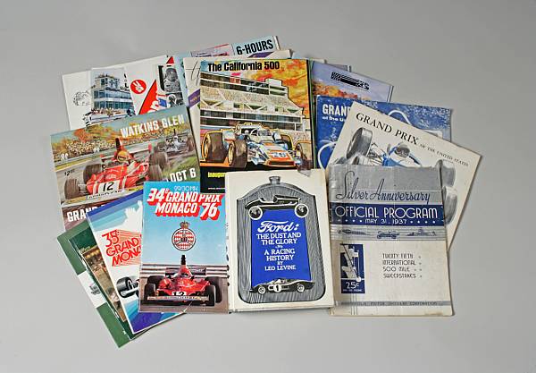 Appraisal: A lot of motoring books and racing programs including Leo