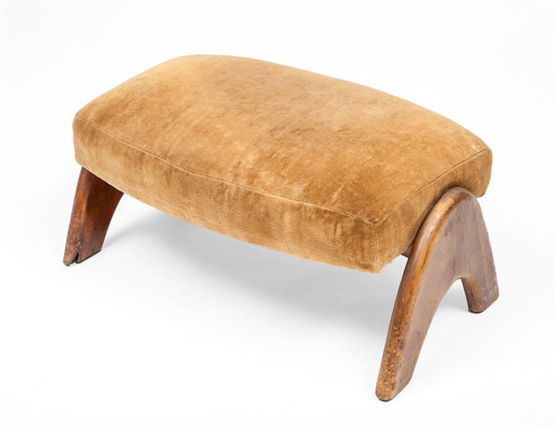 Appraisal: CRAFT ASSOCIATES FOOTSTOOL Walnut and upholstery x x in Estimate