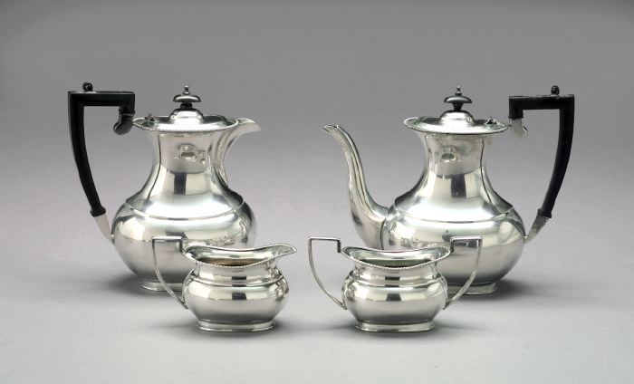 Appraisal: Attractive Four-Piece Sheffield Silverplate Coffee-and-Tea Service in the Georgian style