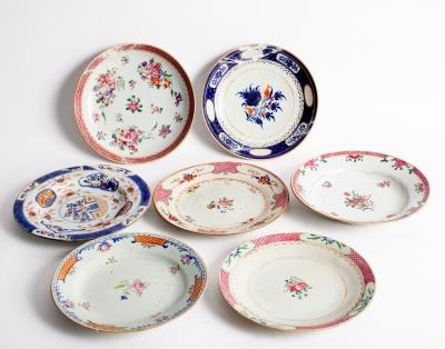 Appraisal: Seven Chinese export plates various designs approximately cm diameter