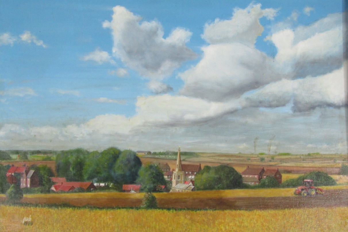 Appraisal: Percival A Bates North Witham landscape oil on canvas initialled