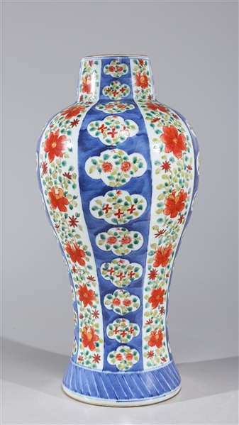 Appraisal: Chinese blue and white and famille verte enameled porcelain vase