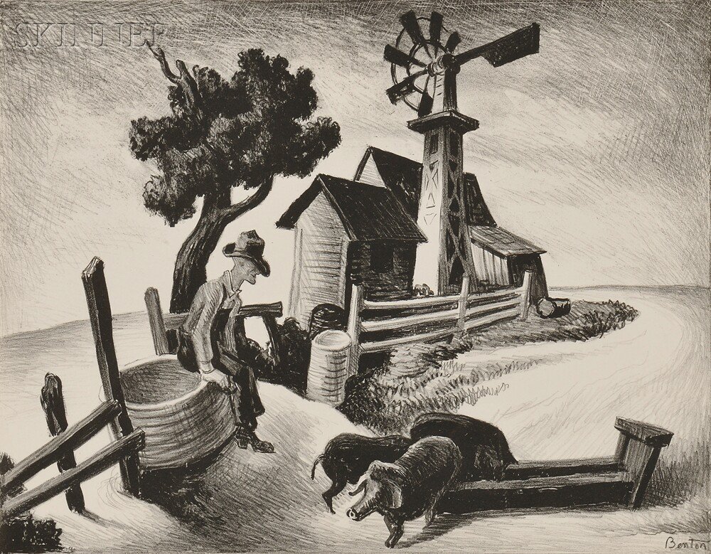 Appraisal: Thomas Hart Benton American - Homestead alternatively titled In the