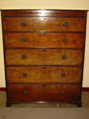 Appraisal: A MAHOGANY CHEST th Century the reeded edged top over