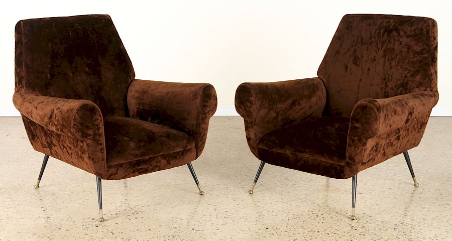 Appraisal: PAIR ITALIAN MID CENTURY MODERN ARM CHAIRS C A pair