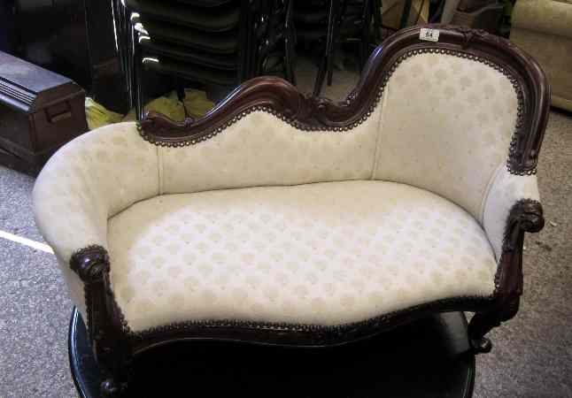 Appraisal: A childs Chaise Longue in wood with a Cream Upholstery