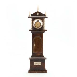 Appraisal: Antique Miniature Tall Case Clock with Whaling History the oak