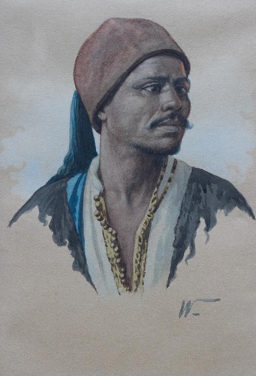 Appraisal: PORTRAIT OF A NORTH AFRICAN MAN EARLY th CENTURY signed