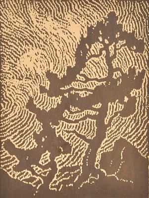 Appraisal: Birger Sandzen American - Two Pines Nailhead woodcut ca printed