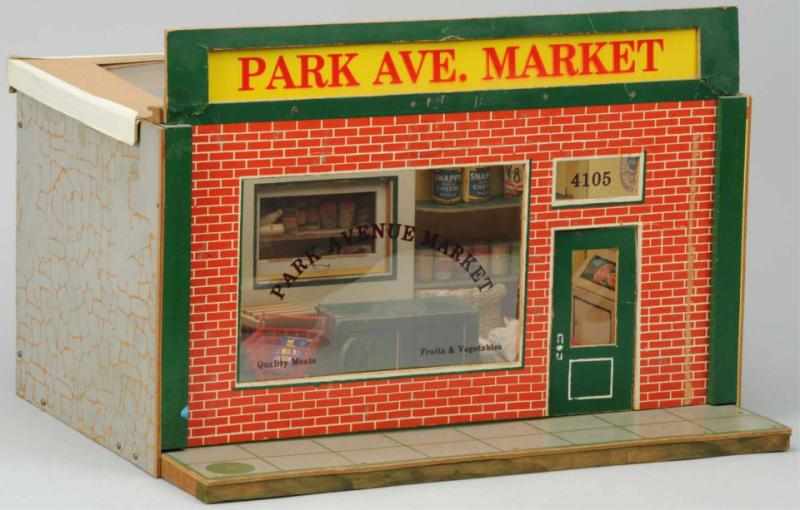 Appraisal: Wood Cardboard Park Ave Market Store Display Circa s Comes