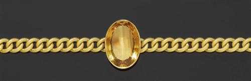 Appraisal: GOLD AND CITRINE BRACELET Geneva ca Yellow gold Very fancy