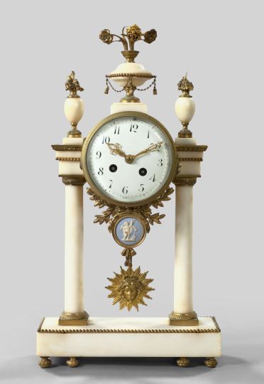 Appraisal: Attractive French Carrere Marble Mantel Clock fourth quarter th century