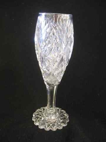 Appraisal: Brilliant Period Cut Glass Bud Vase chalice form diamond fan