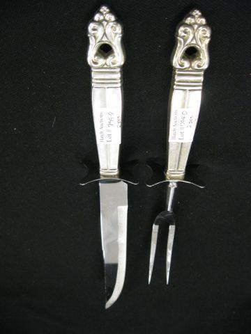 Appraisal: Sterling Silver Carving Set Royal Danish by International knife over