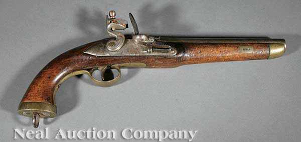 Appraisal: An Antique European Flintlock Horse Pistol c possibly Belgian walnut