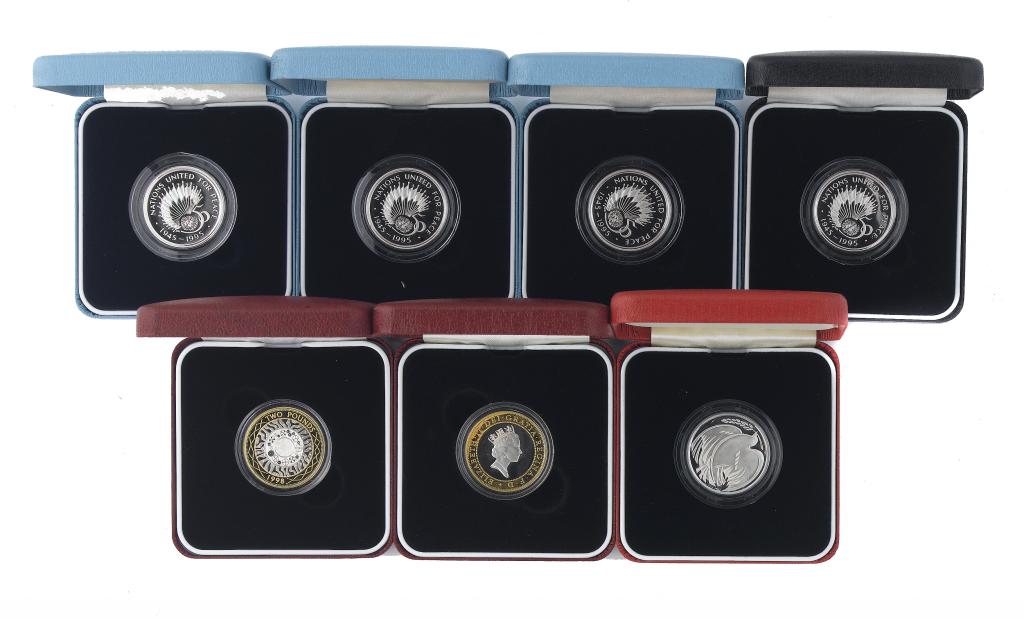 Appraisal: ELIZABETH II SILVER PROOF COMMEMORATIVE AND CURRENCY-ISSUE TWO POUNDS INCLUDING