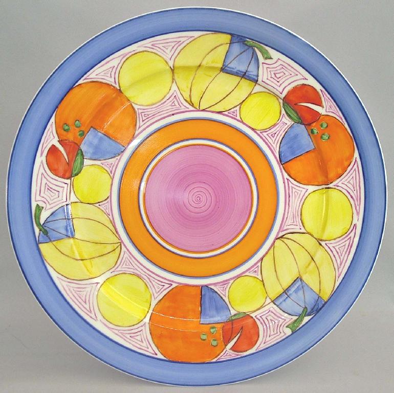 Appraisal: Bizarre Craft hand painted 'Melon' pattern circular plate signed Marjory