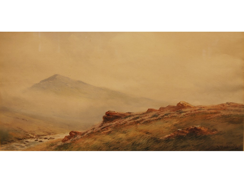 Appraisal: J Macdonald - Highland scene with stream watercolour signed