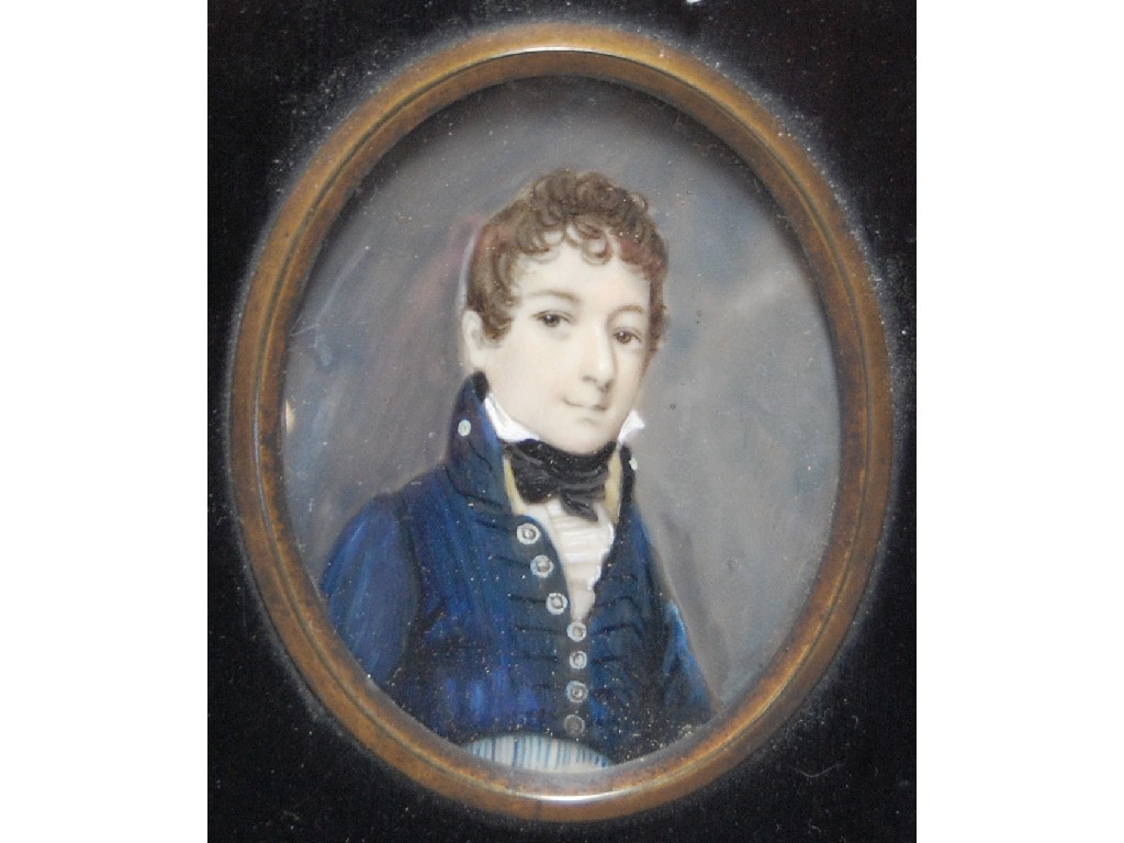 Appraisal: Regency oval portrait miniature on ivory of a young midshipman