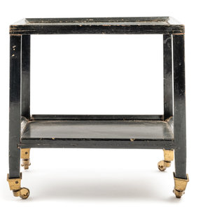 Appraisal: A Black Painted Telephone Table in the Style of Karl