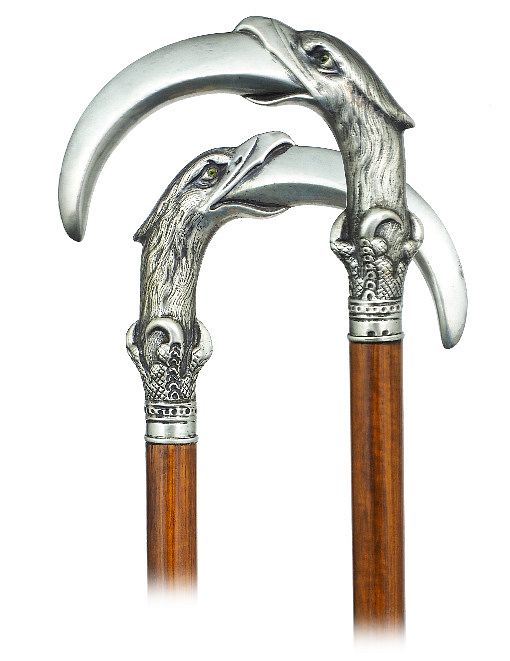 Appraisal: Silver Figural Cane Ca -Large silver handle fashioned in the