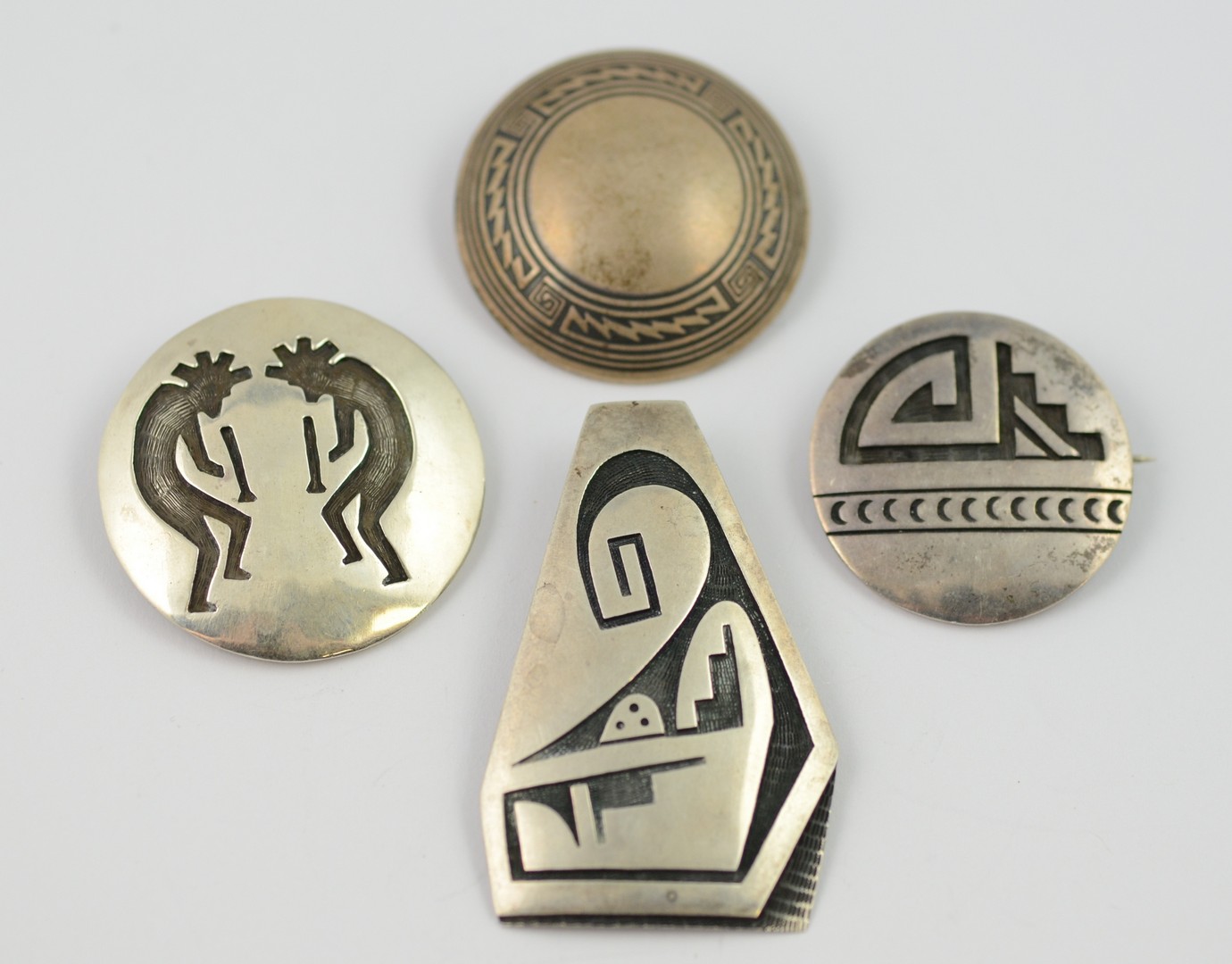 Appraisal: Hopi sterling brooches pendants artists SA Yeswa Mitchell Sockma Billy