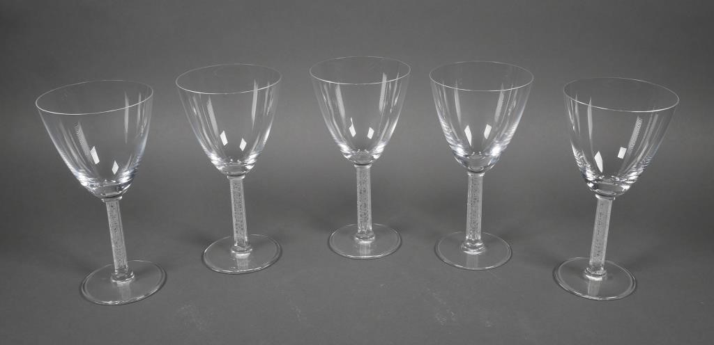 Appraisal: LALIQUE CRYSTAL PHALSBOURG WINE GOBLETSSet of five signed Lalique France