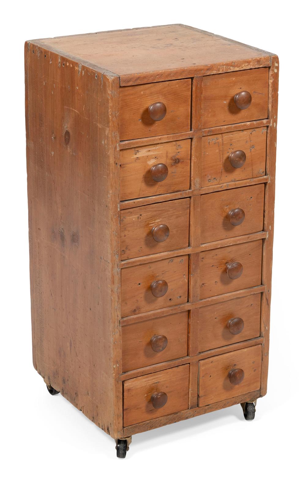 Appraisal: APOTHECARY-STYLE TWELVE-DRAWER CHEST EARLY TH CENTURY HEIGHT WIDTH DEPTH APOTHECARY-STYLE