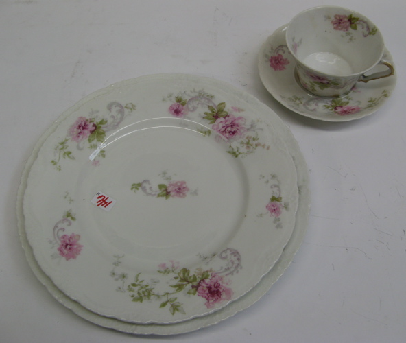 Appraisal: THEODORE HAVILAND LIMOGES DINNERWARE pieces in similar rose floral design